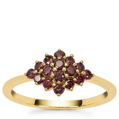 Purple Diamonds Ring in 9K Gold 0.50ct