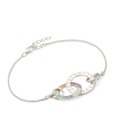 Amethyst Bracelet with Multi Gemstones in Sterling Silver 0.39cts