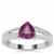 Ilakaka Hot Pink Sapphire Ring with White Zircon in Sterling Silver 1.80cts