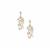 Kaori Cultured Pearl Earrings with White Topaz in Gold Tone Sterling Silver 