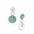 Type A Olmec Jadeite, Type A Burmese White Jadeite & White Zircon Earrings in Sterling Silver 50.40cts 