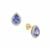 AA Tanzanite Earrings with White Zircon in 9K Gold 1.60cts