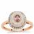Type A Jadeite, Pink Sapphire Ring with White Zircon in 9K Rose Gold 3.45cts