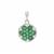 Sakota Emerald Pendant With White Zircon in Sterling Silver 1ct
