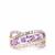 Purple Sapphire Ring with White Zircon in 10K Gold 2.10cts