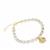 Freshwater Cultured Pearl Bracelet in Gold Tone Sterling Silver (7x6mm)