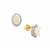 Ethiopian Opal Earrings with White Zircon in 9K Gold 1.40cts
