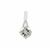Prasiolite Pendant with White Zircon in Sterling Silver 3.63cts