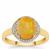 Ethiopian Dark Opal Ring with White Zircon in 9K Gold 1.85cts