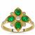 Sandawana Emerald Ring with White Zircon in 9K Gold 0.95ct