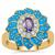 Tanzanite Ring with White Zircon in Gold Plated Sterling Silver 0.70ct