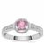 Ilakaka Hot Pink Sapphire Ring with White Zircon in Sterling Silver 0.70ct (F)
