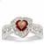Nampula Garnet Ring with White Zircon in Sterling Silver 1.40cts