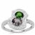 Mogok Silver Spinel, Chrome Diopside Ring with White Zircon in Sterling Silver 1.30cts