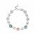 Type A Burmese Jadeite 'Huaigu' Bracelet with White Zircon in Sterling Silver 20.50cts