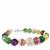 Huanggang Multi-Colour Fluorite Sterling Silver Graduated Bracelet 135cts