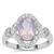 Boquira Lavender Quartz Ring with White Zircon in Sterling Silver 2.35cts