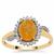 Ethiopian Dark Opal Ring with White Zircon in 9K Gold 1.55cts