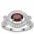 Rajasthan Garnet Ring with White Zircon in Sterling Silver 1.50cts