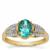 Apatite Ring with Diamonds in 14K Gold 1.60cts