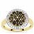 Black Diamonds Ring with White Diamonds in 9K Gold 1cts