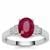 John Saul Ruby Ring with White Zircon in Sterling Silver 2.55cts