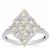 Plush Diamond Sunstone Ring with White Zircon in Sterling Silver 1.40cts