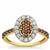 Purple Diamonds Ring with White Diamonds in 9K Gold 1cts