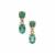 Botli Green Apatite Earrings with White Zircon in 9K Gold 1.60cts