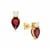 Pink Tourmaline Earrings with Akoya Cultured Pearl in 9K Gold (3 MM)