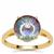 Lehrer Torus Ring Bluebird Topaz Ring with Diamond in 9K Gold 3.45cts