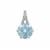 Wobito Snowflake Cut Sky Blue Topaz Pendant with White Zircon in 9K White Gold 3.65cts