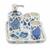 Blue Pottery Handmade 5pc Bathroom Accessories Set, Liquid Dispenser, Soap Dish, Tooth Bush holder & Tumbler with Decorative Tray