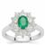 Sakota Emerald Ring with White Zircon in Sterling Silver 2.40cts