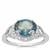 London Blue, White Topaz Ring in Sterling Silver 3.50cts