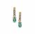 Botli Green Apatite Earrings with White Zircon in 9K Gold 1.25cts