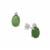 Green Serpentine Earrings with White Zircon in Sterling Silver 2.75cts