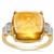 Diamantina Citrine Ring with White Zircon in 9K Gold 8.55cts