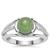 Serpentine Ring with White Zircon in Sterling Silver 2.42cts