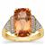Peach Tourmaline Ring with Diamonds in 18K Gold 6.98cts