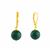 Malachite Earrings in Gold Tone Sterling Silver 20.66cts