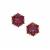 Wobito Snowflake Cut Comic Crimson Red Topaz 9K Gold Earrings 5.95cts