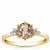 Idar Pink Morganite & White Zircon 9K Gold Ring ATGW 1ct