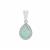 Gem-Jelly™ Aquaprase™ Pendant with White Zircon in Platinum Plated Sterling Silver 1.30cts