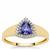 AA Tanzanite Ring with White Zircon in 9K Gold 0.85ct