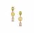 Golden South Sea Cultured Pearl, Minas Gerais Kunzite Earrings with Ambilobe Sphene in 9K Gold (8mm)