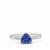 AA Tanzanite Ring with White Zircon in Sterling Silver 1.25cts