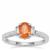 Mandarin Garnet Ring with White Zircon in Sterling Silver 1.28cts