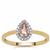 Imperial Pink Topaz Ring with White Zircon in 9K Gold 0.55cts