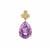 Moroccan Amethyst Pendant with White Zircon in 9K Gold 7.35cts